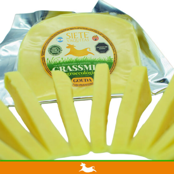queso gouda de vaca, grassmilk, grassfeet, queso agroecologico, queso organico, queso a pasto, queso, siete cabritos, queso de cabra, pizza, comida sana, queso rallado, pasta sana, quesos gourmet, siete vaquitas, córdoba, argentina